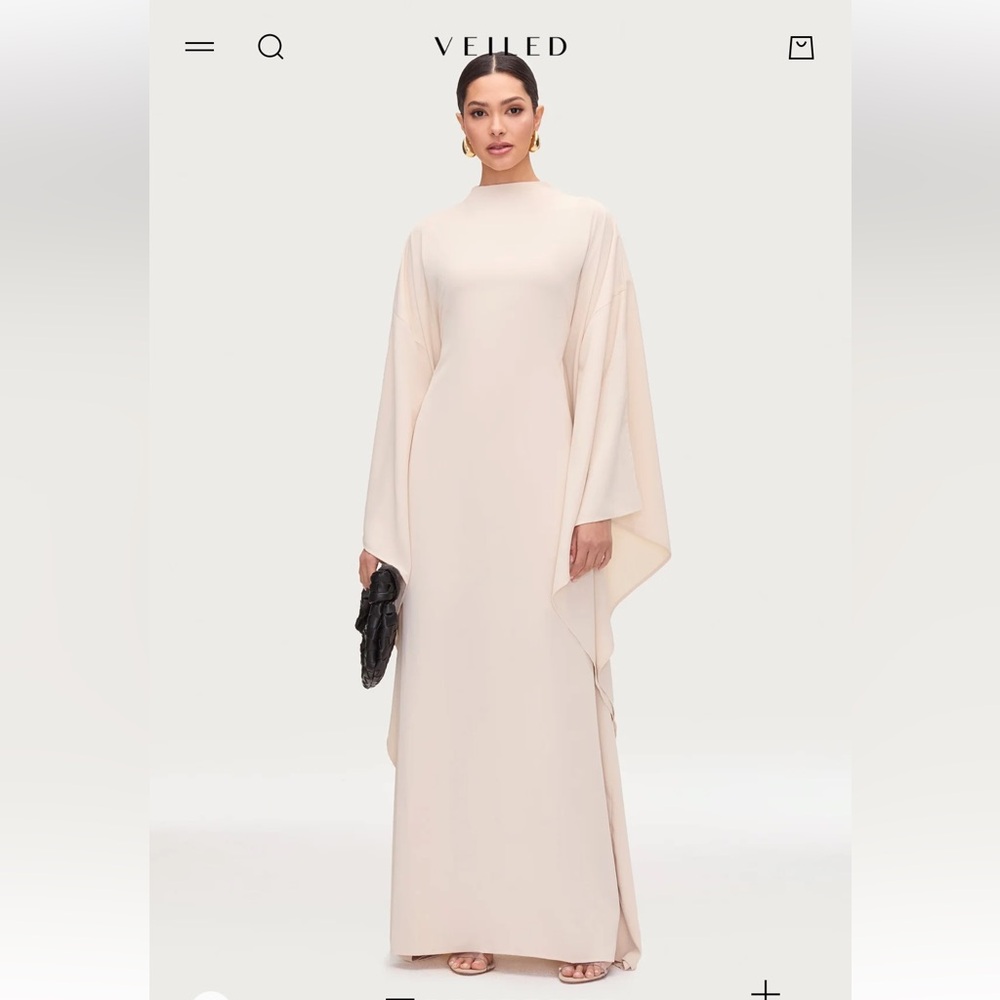 Veiled Women's Butterfly Abaya White